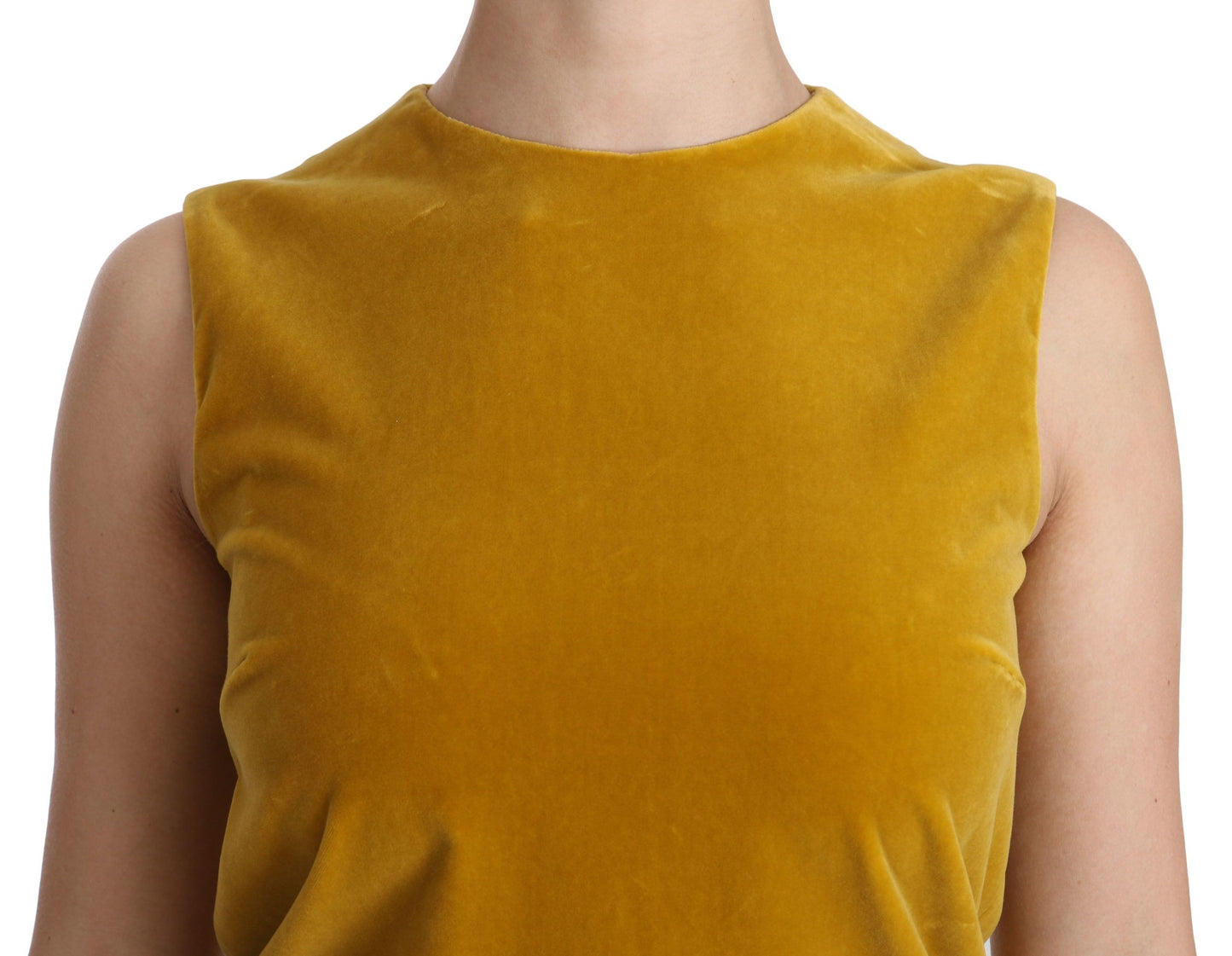 Μίνι φόρεμα Mustard Velvet Shift