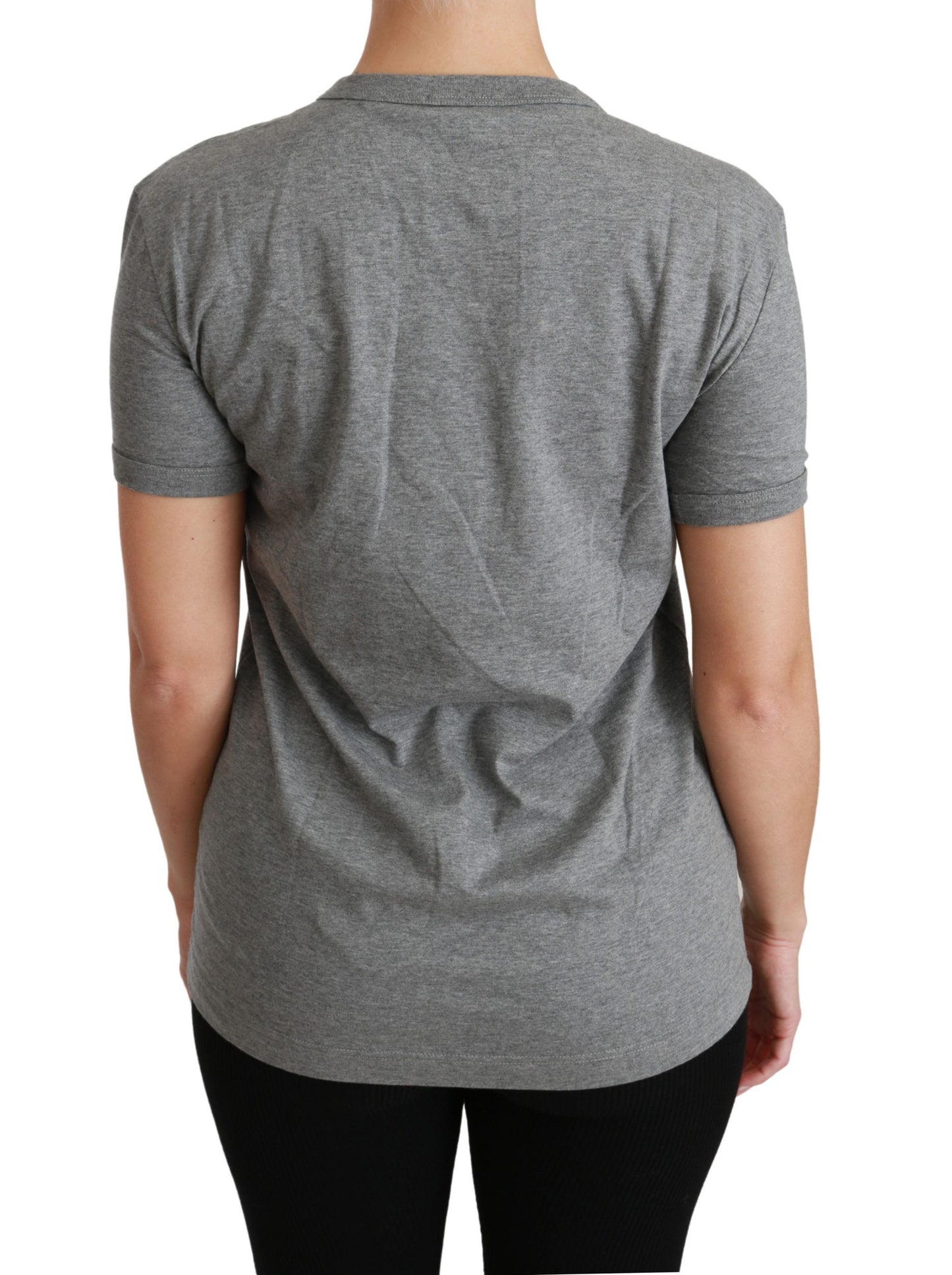 Chic Grey Amore Patch Crewnneck Tee