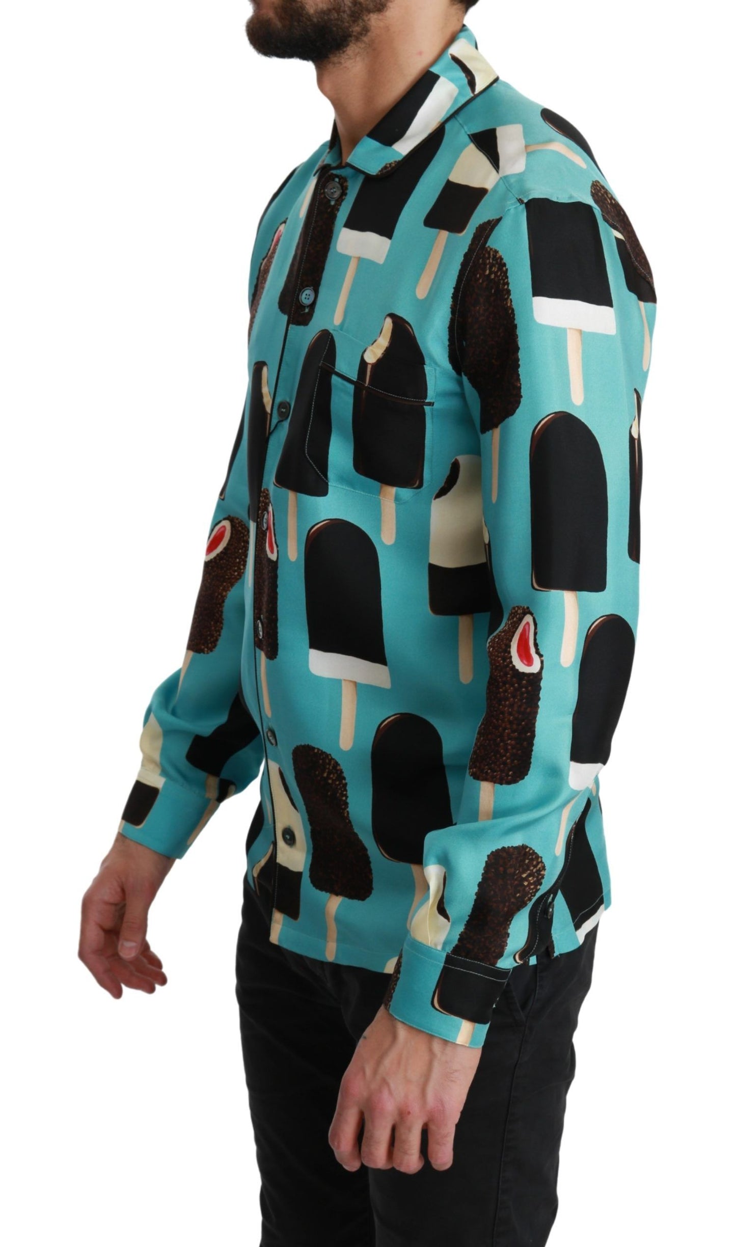 Exclusive Silk Blend Ice-Cream Print Shirt