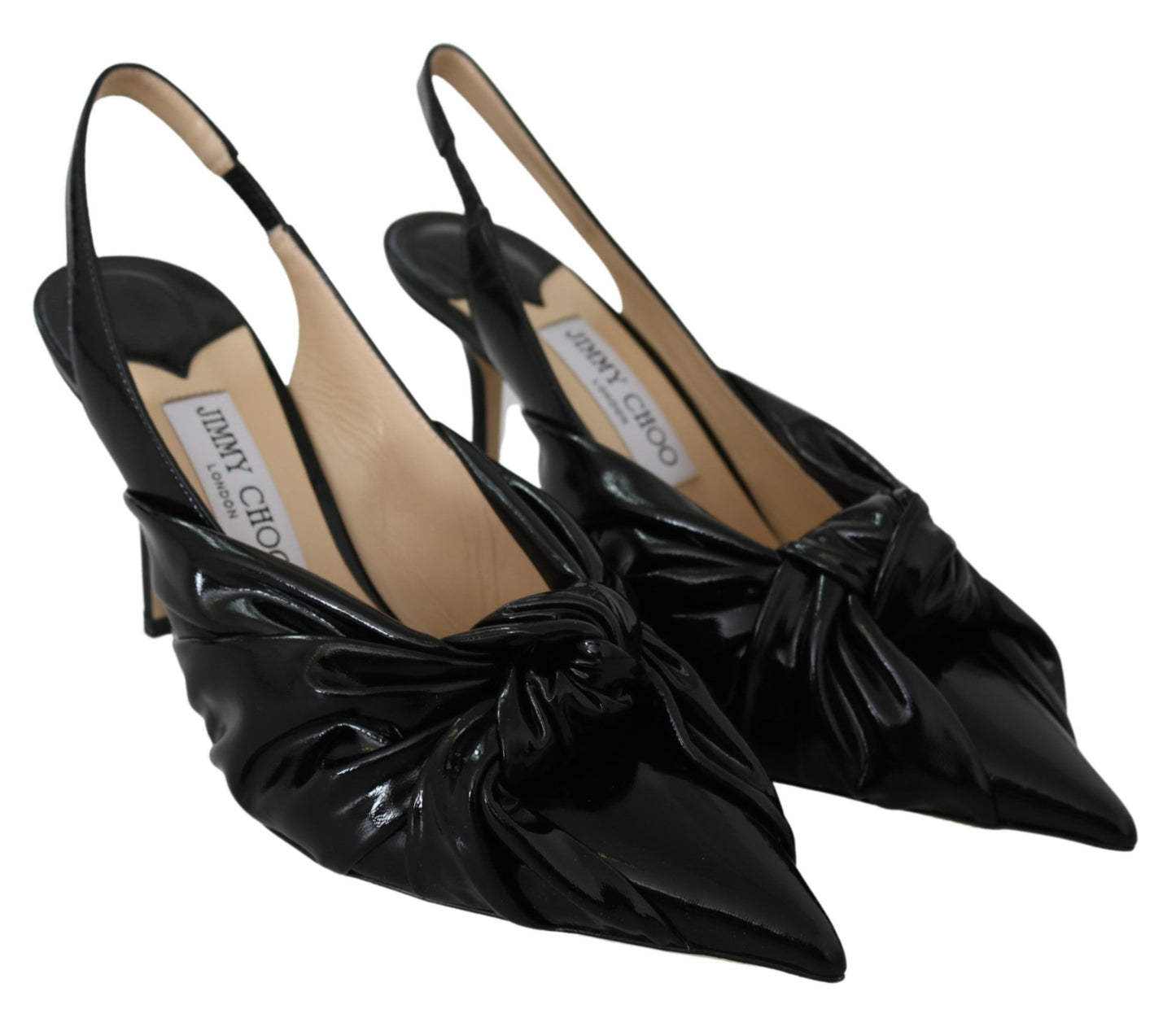 Elegant Black Leather Pointed Toe Pumps