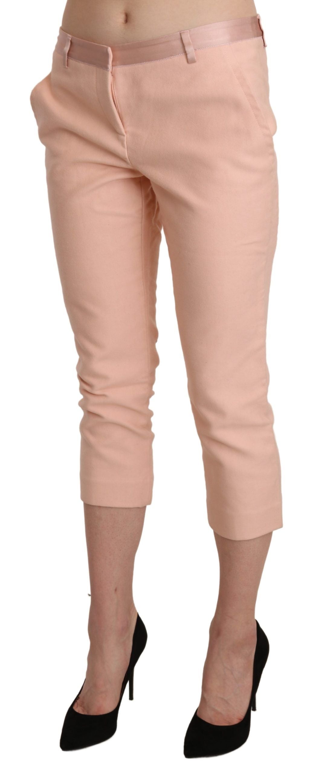 Chic Pink Skinny Παντελόνι Κάπρι