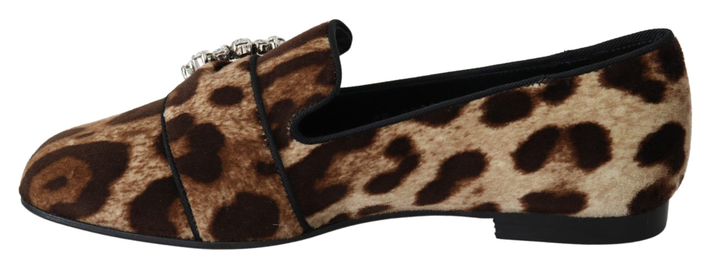 Loafers διακοσμημένα με κρύσταλλο Leopard Print