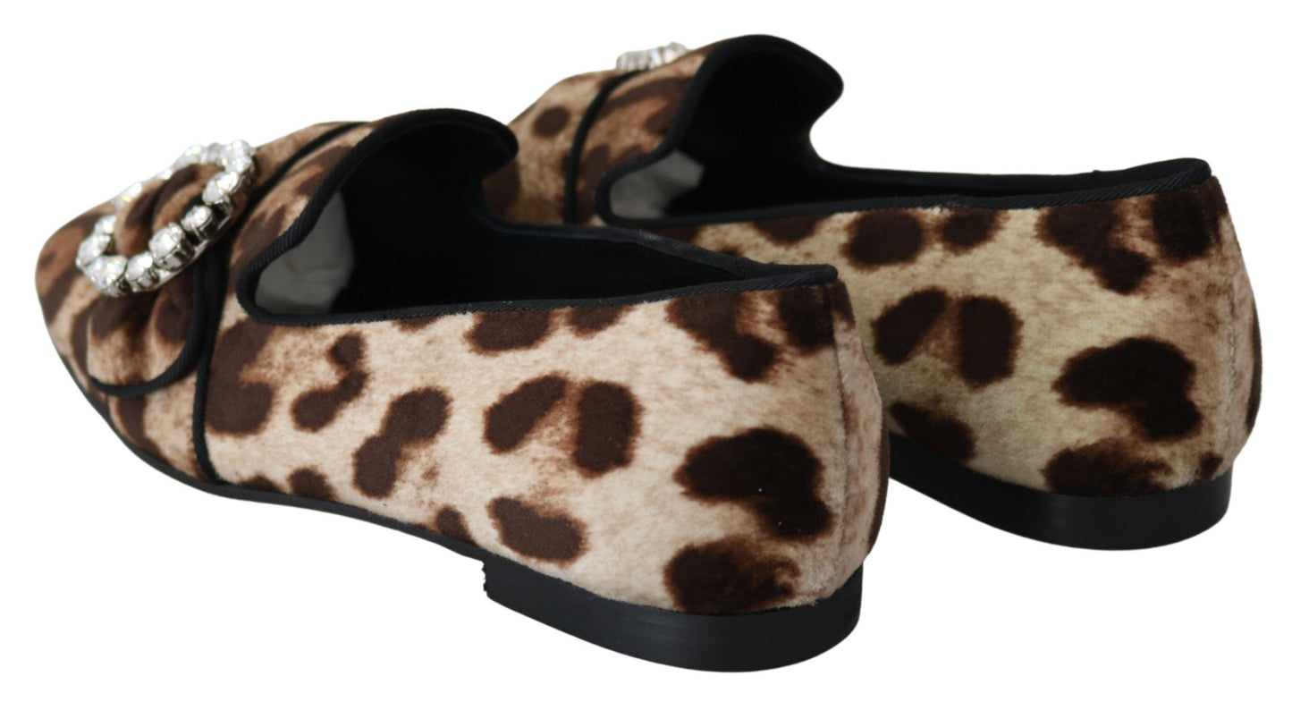 Loafers διακοσμημένα με κρύσταλλο Leopard Print