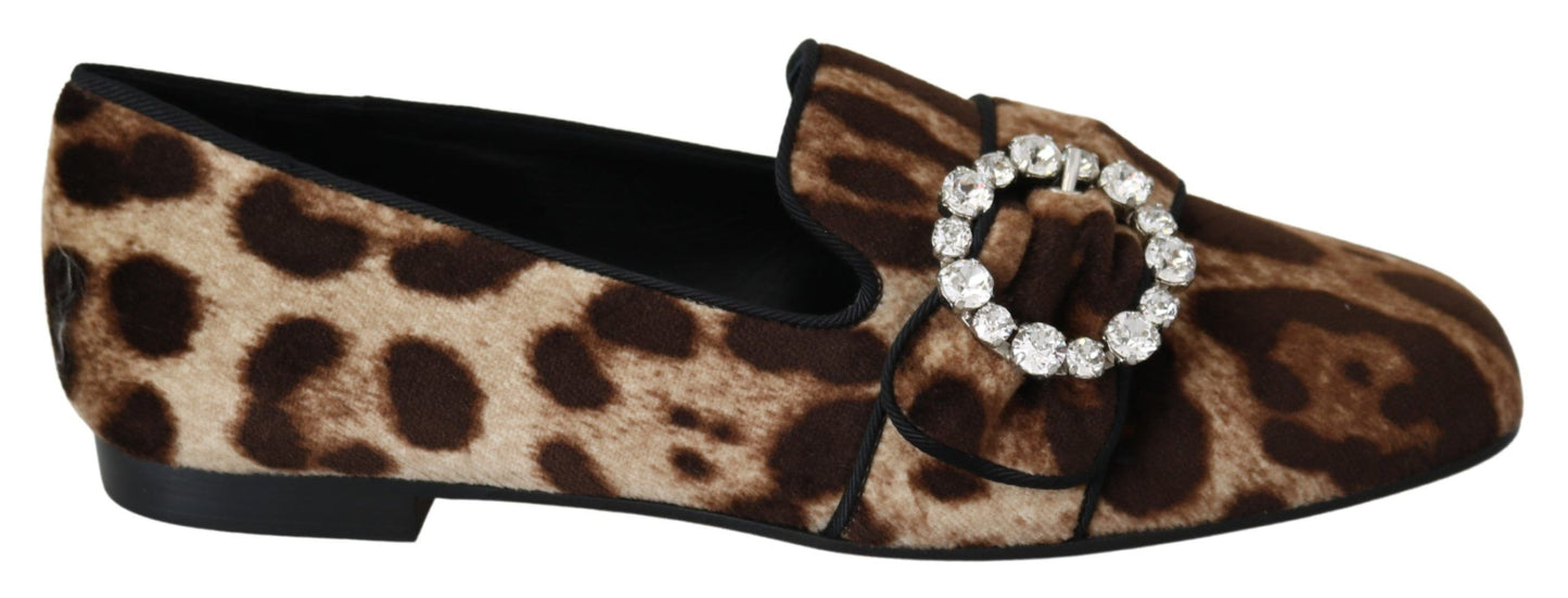 Loafers διακοσμημένα με κρύσταλλο Leopard Print