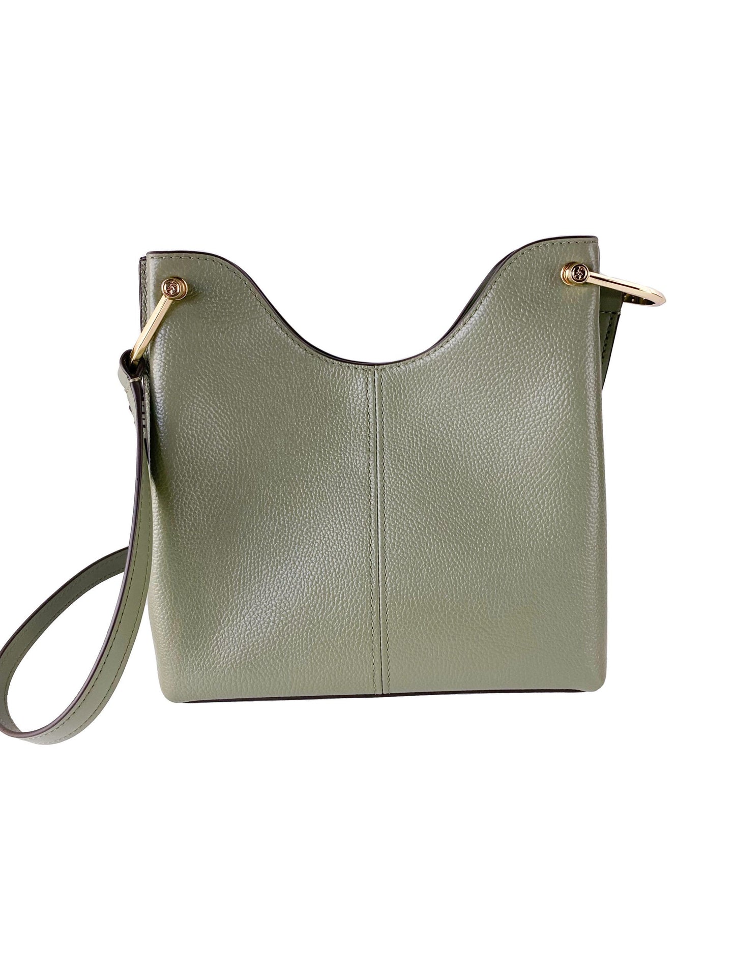 Τσάντα Joan Large Perforated Suede Leather Slouchy Messenger (Army Green)