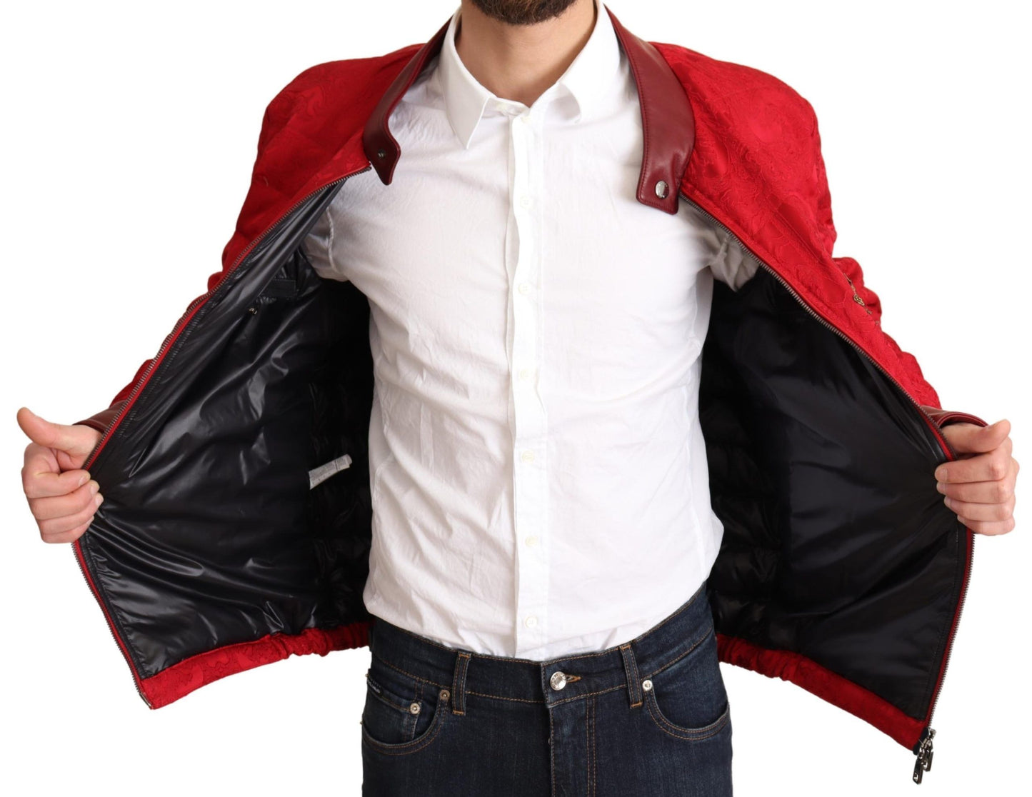 Κόκκινο και χρυσό Bomber Designer Jacket