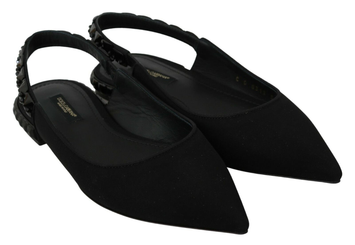 Κομψά Flat Slingback Blend Silk με κρύσταλλα