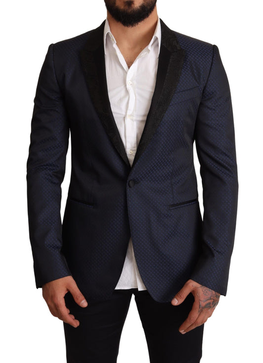 Κομψό Blue Slim Fit Martini Blazer