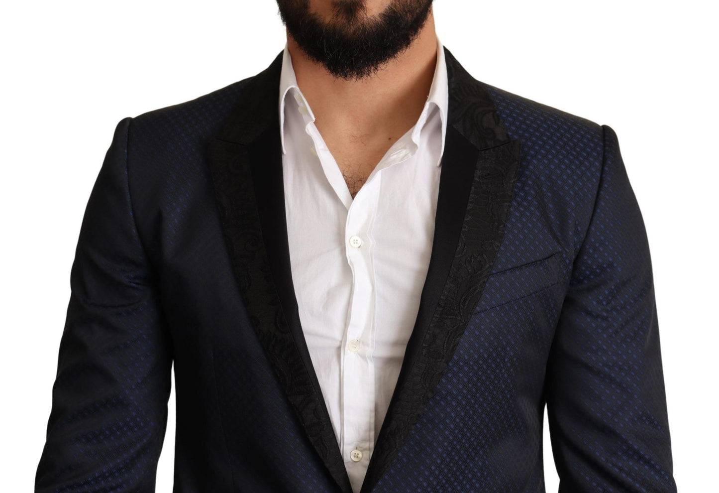 Κομψό Blue Slim Fit Martini Blazer