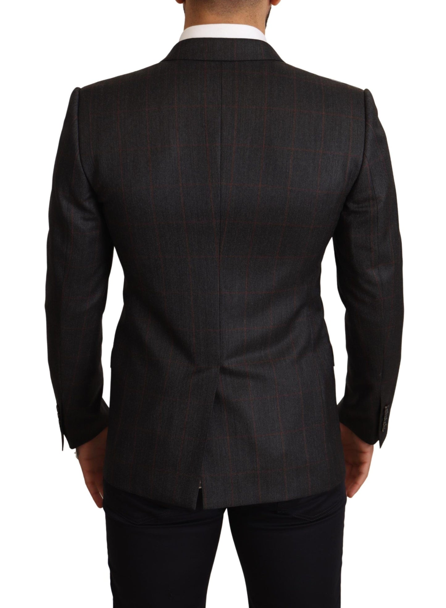 Elegant Grey Check Martini Blazer