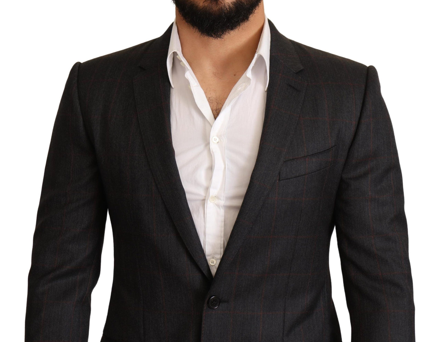 Elegant Grey Check Martini Blazer