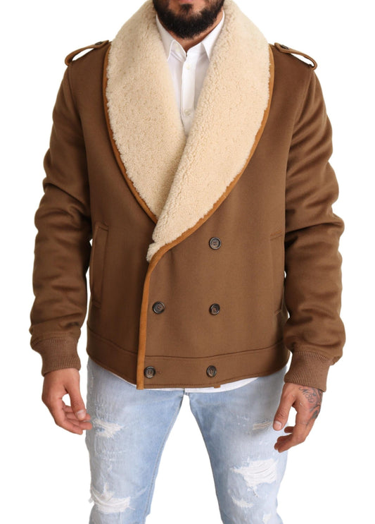 Κομψό μπουφάν Shearling με διπλό στήθος