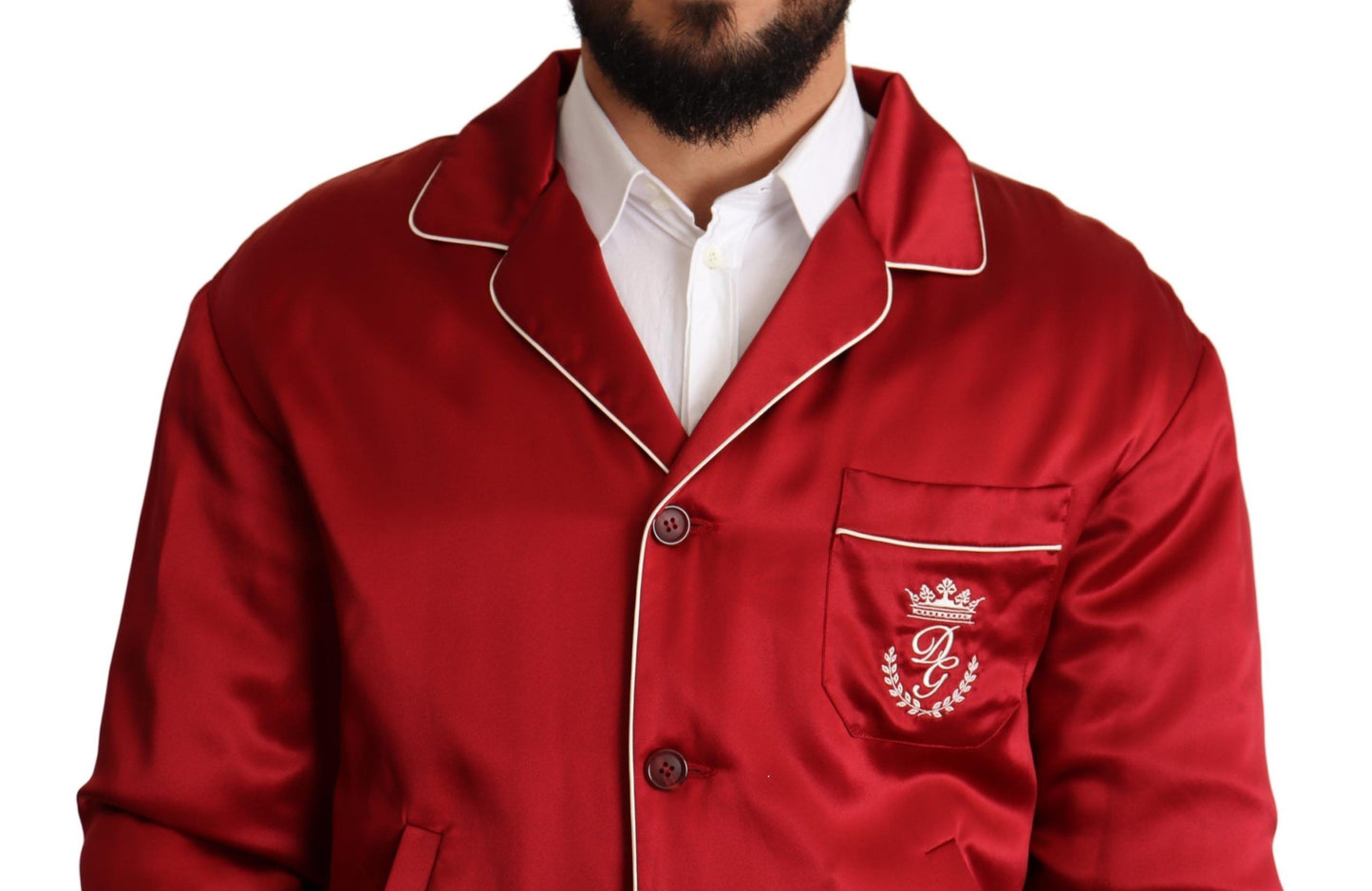 Πολυτελές Silk Red Bomber Jacket