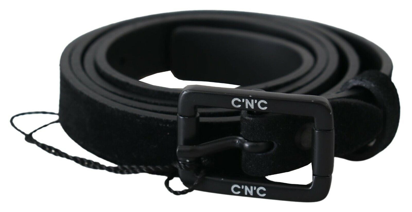 Elegant Black Leather Classic Belt