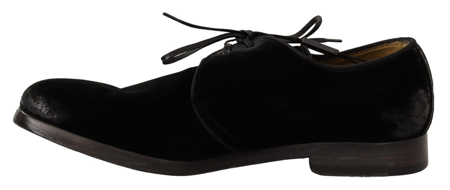 Κομψά παπούτσια Derby Black Velvet