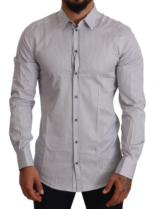 Elegant Slim Fit Striped Cotton Shirt