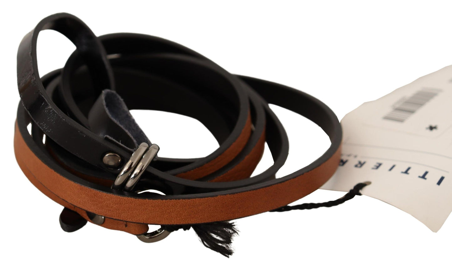 Elegant Brown Leather Fashion Belt