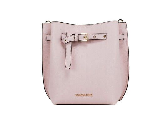 Τσάντα Emilia Small Powder Blush Pebble Leather Bucket Messenger