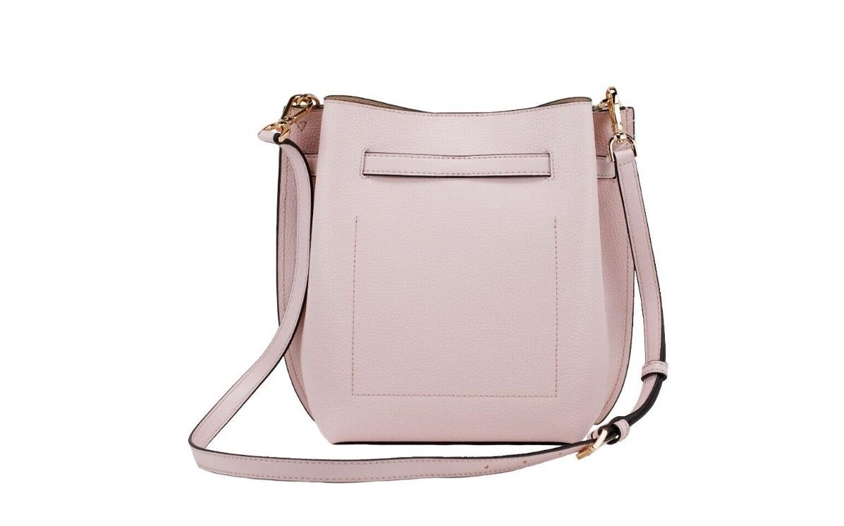 Τσάντα Emilia Small Powder Blush Pebble Leather Bucket Messenger