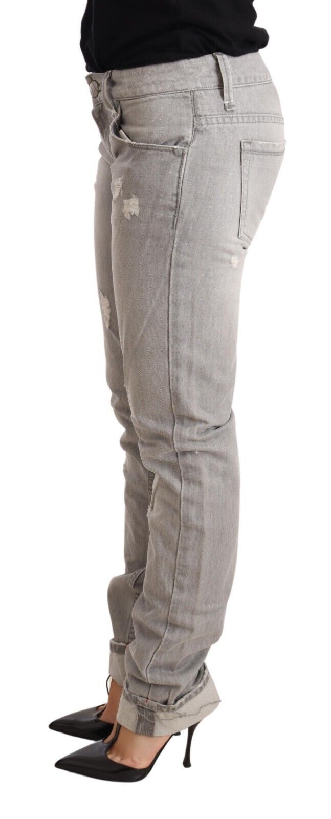 Chic Slim Fit Tettered Grey Wash Jeans