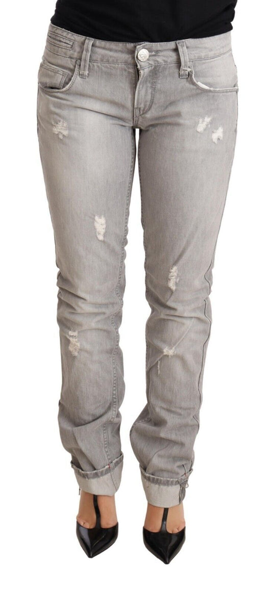 Chic Slim Fit Tettered Grey Wash Jeans