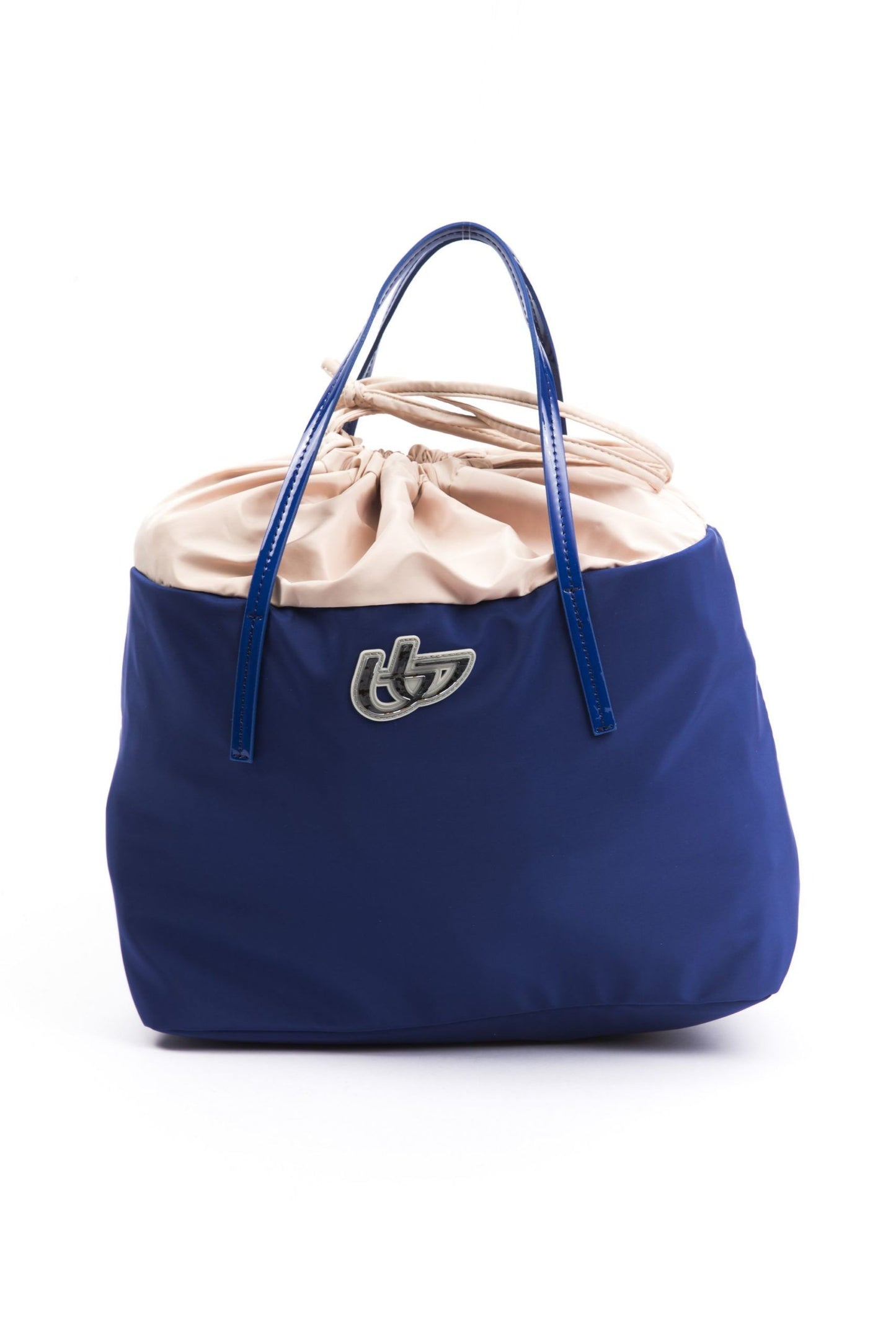 Chic Blue Fabric Tote Shopper με πατέντες