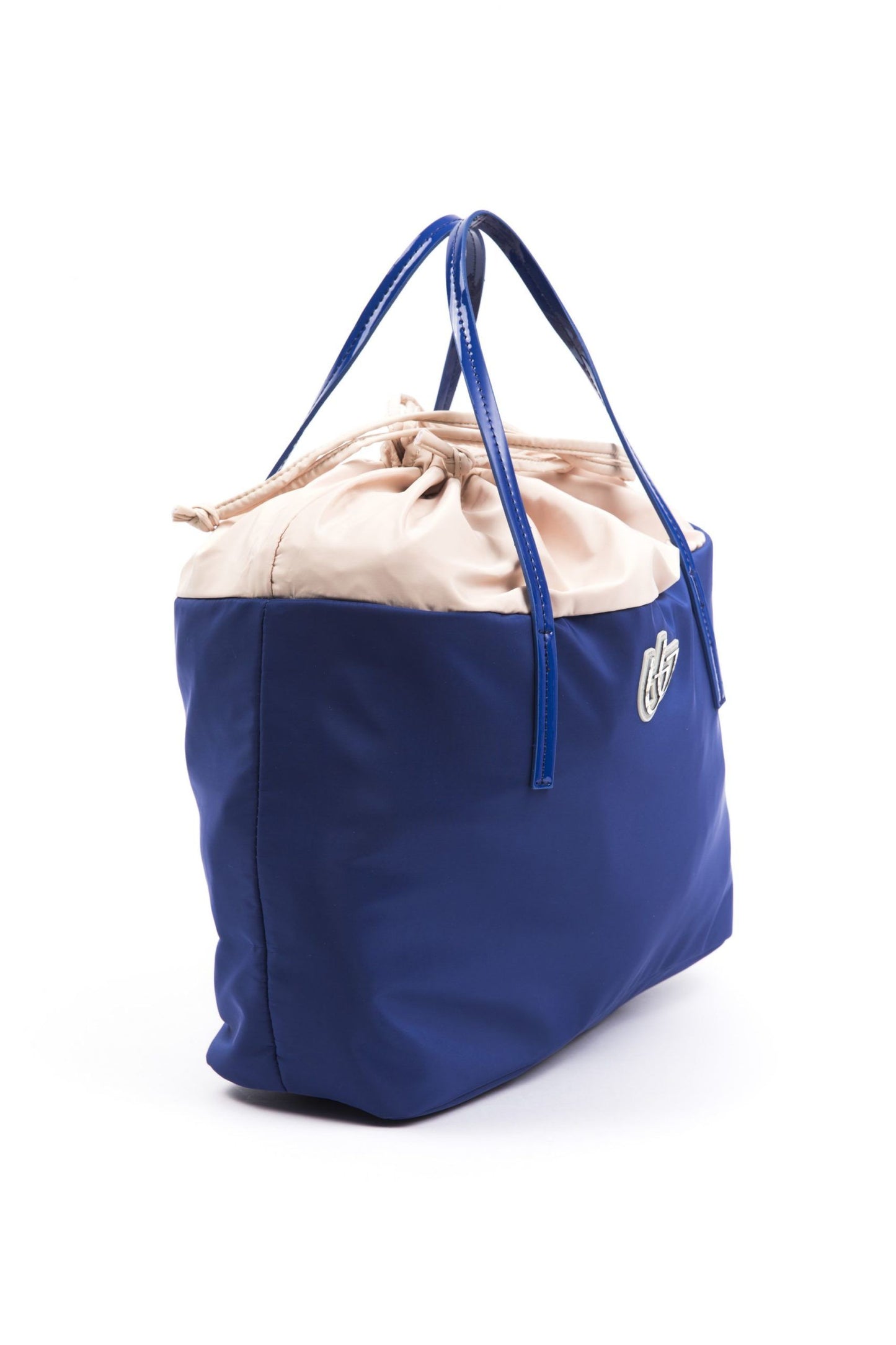 Chic Blue Fabric Tote Shopper με πατέντες