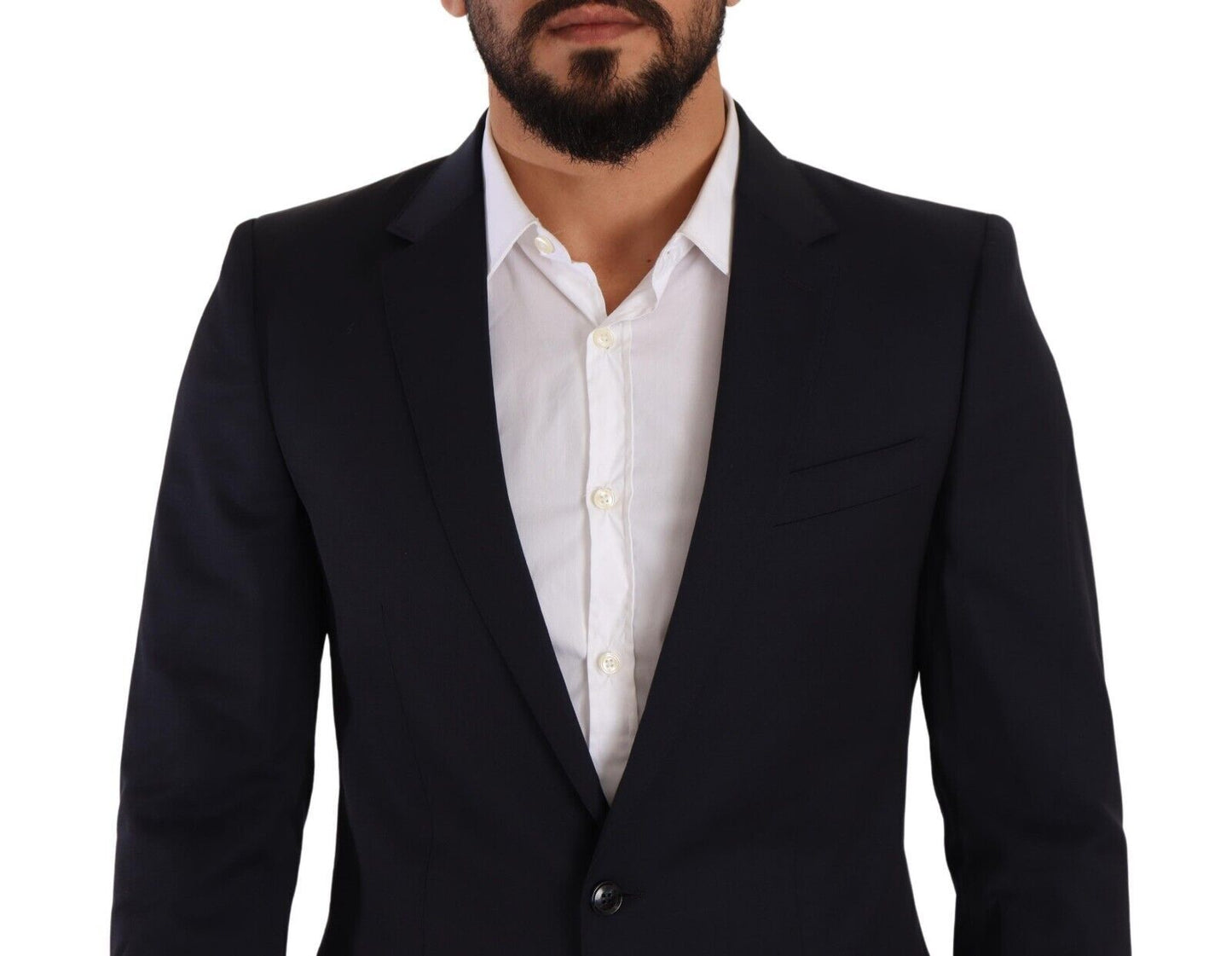 Κομψό μάλλινο σακάκι Navy Martini Slim Fit