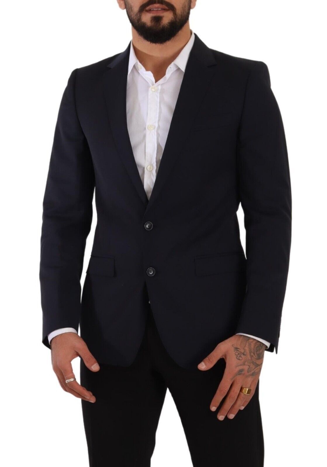 Κομψό μάλλινο σακάκι Navy Martini Slim Fit