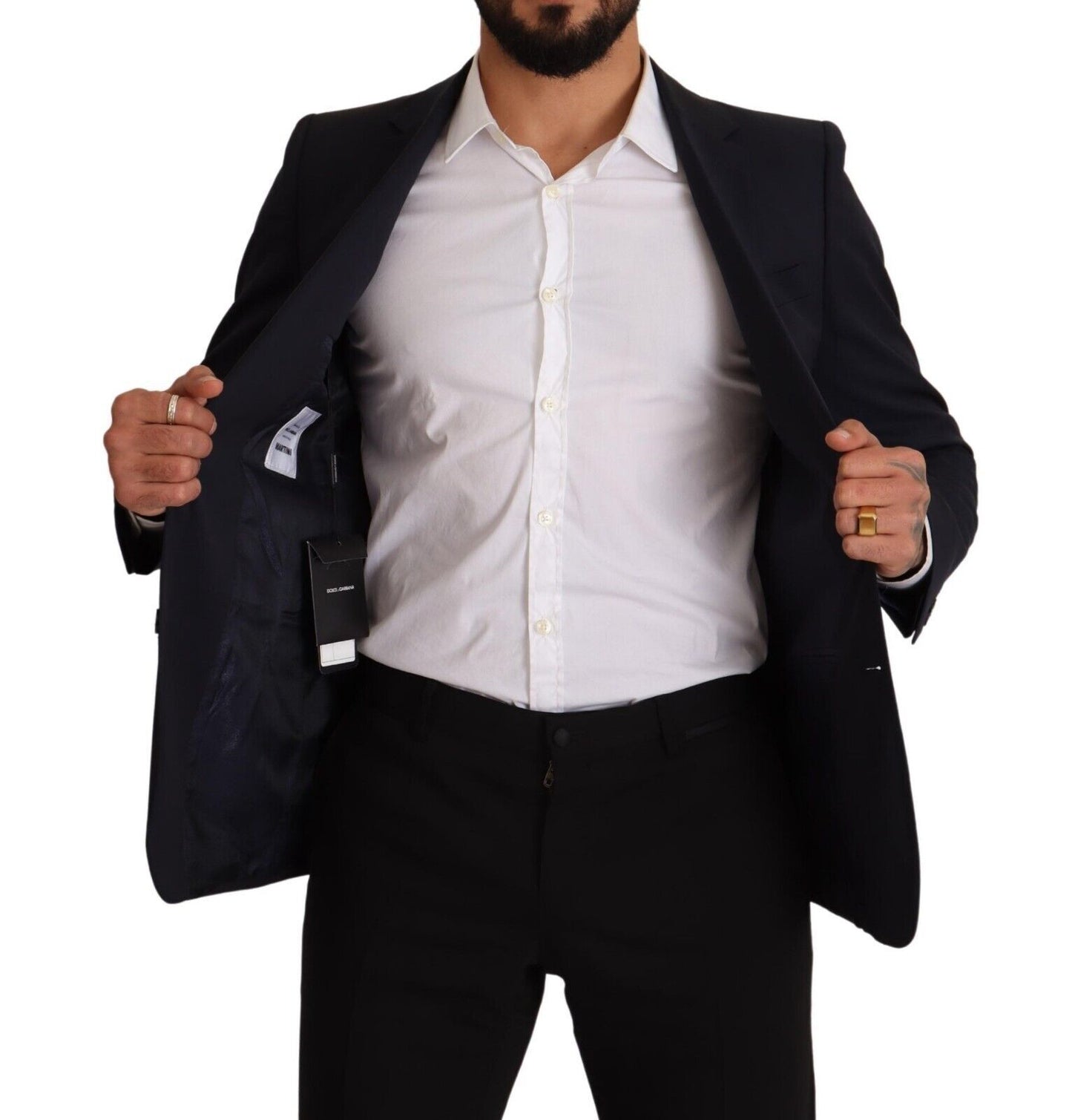 Κομψό μάλλινο σακάκι Navy Martini Slim Fit