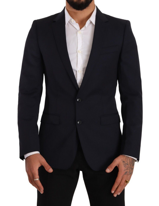 Κομψό μάλλινο σακάκι Navy Martini Slim Fit