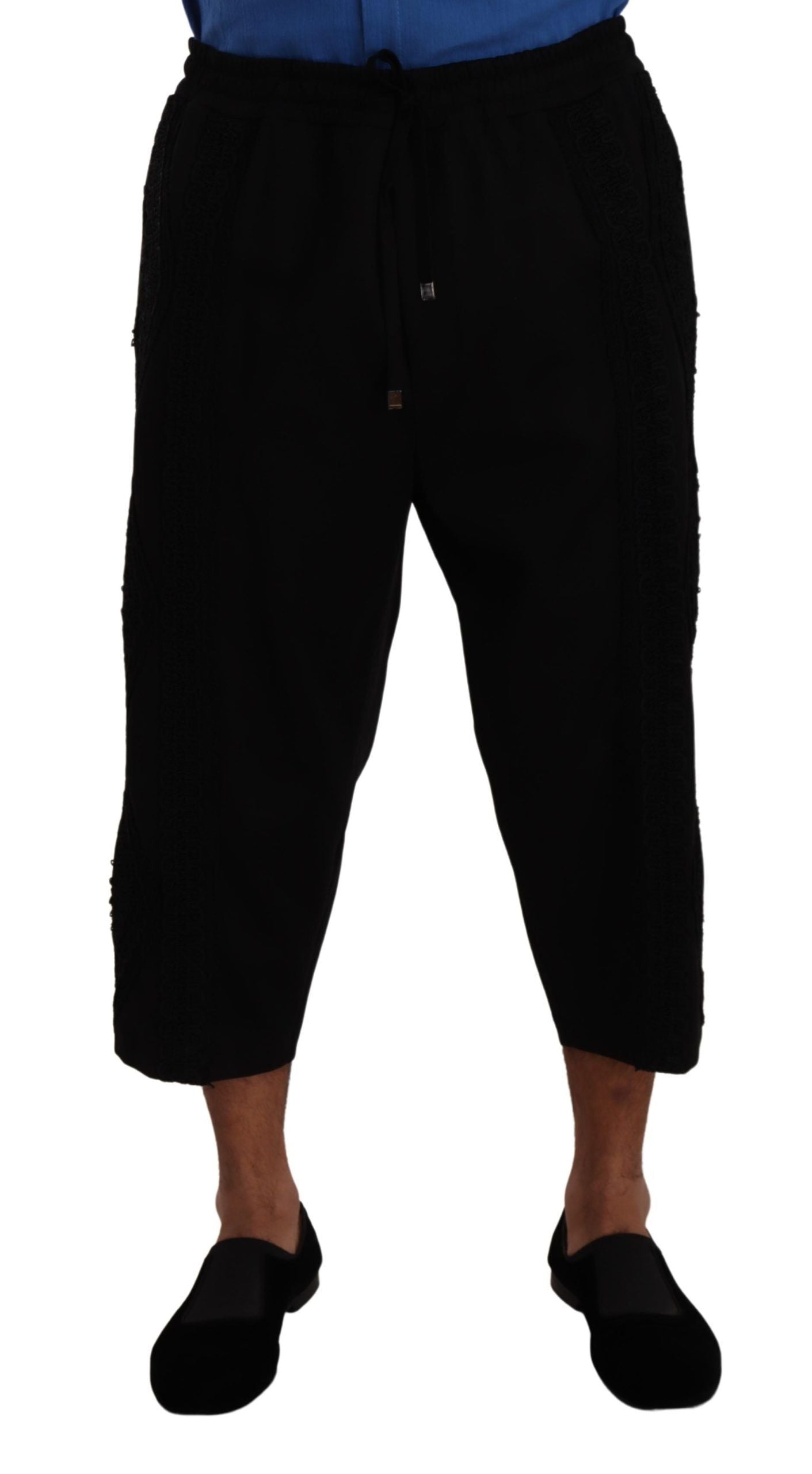 Elegant Black Cropped Torero Pants