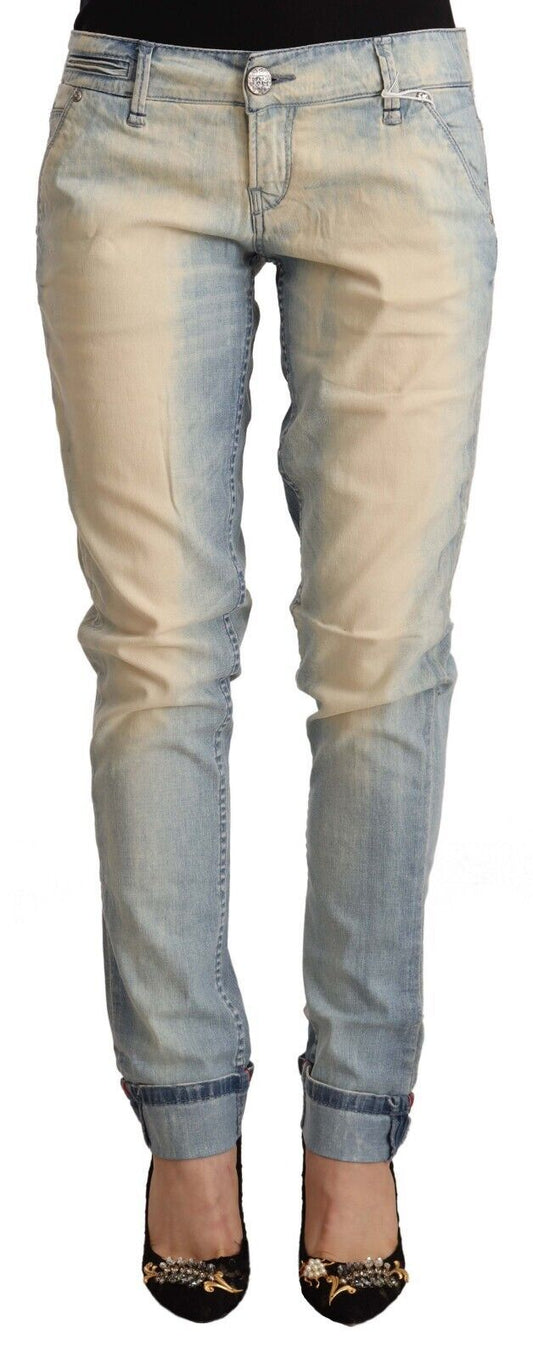 Chic Light Blue Skinny Cotton Jeans