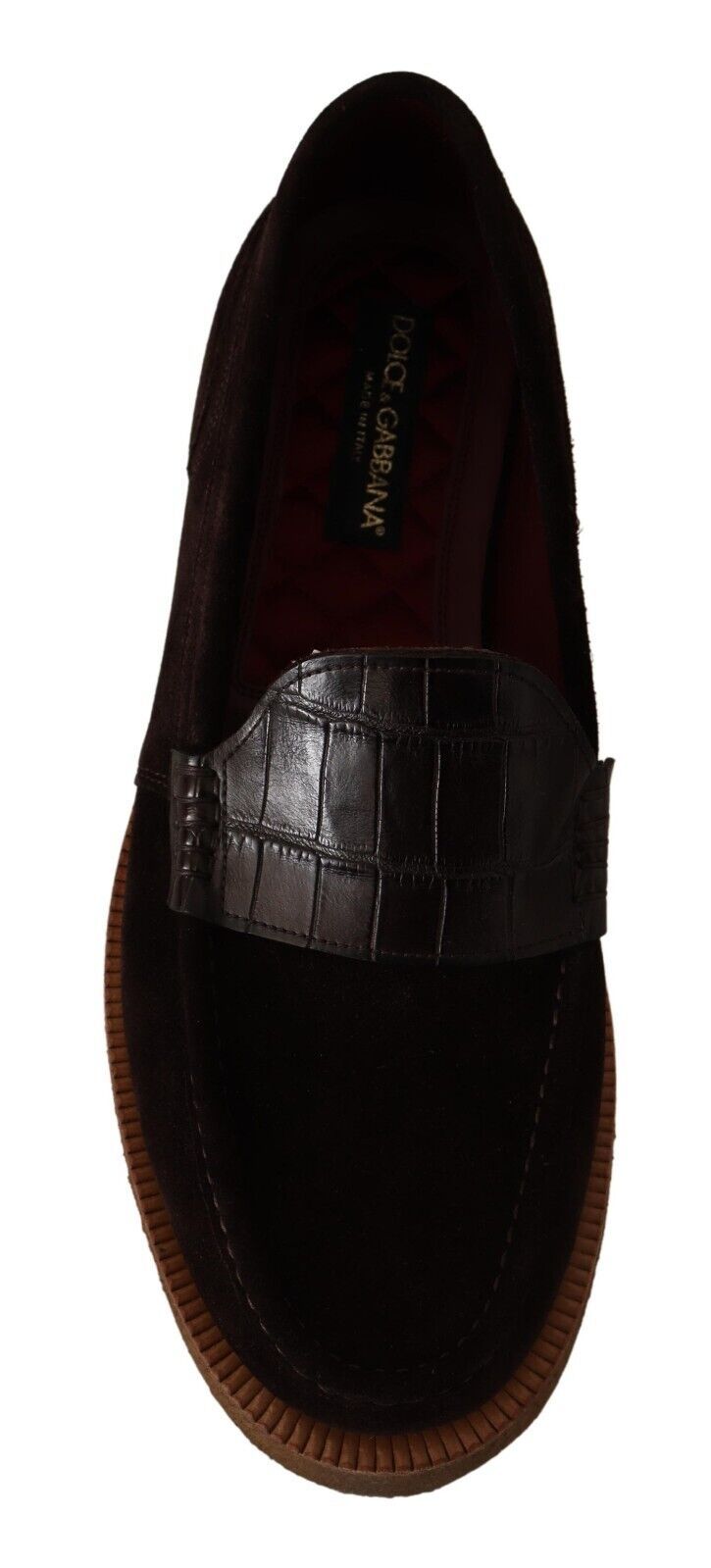 Κομψά Suede Crocodile Loafers σε καφέ χρώμα