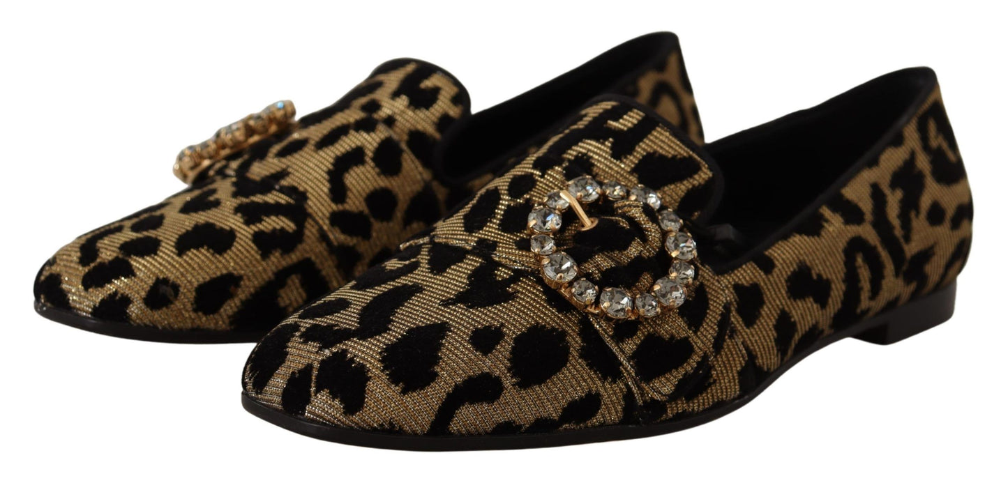 Κομψά Loafers Leopard Crystal Gem