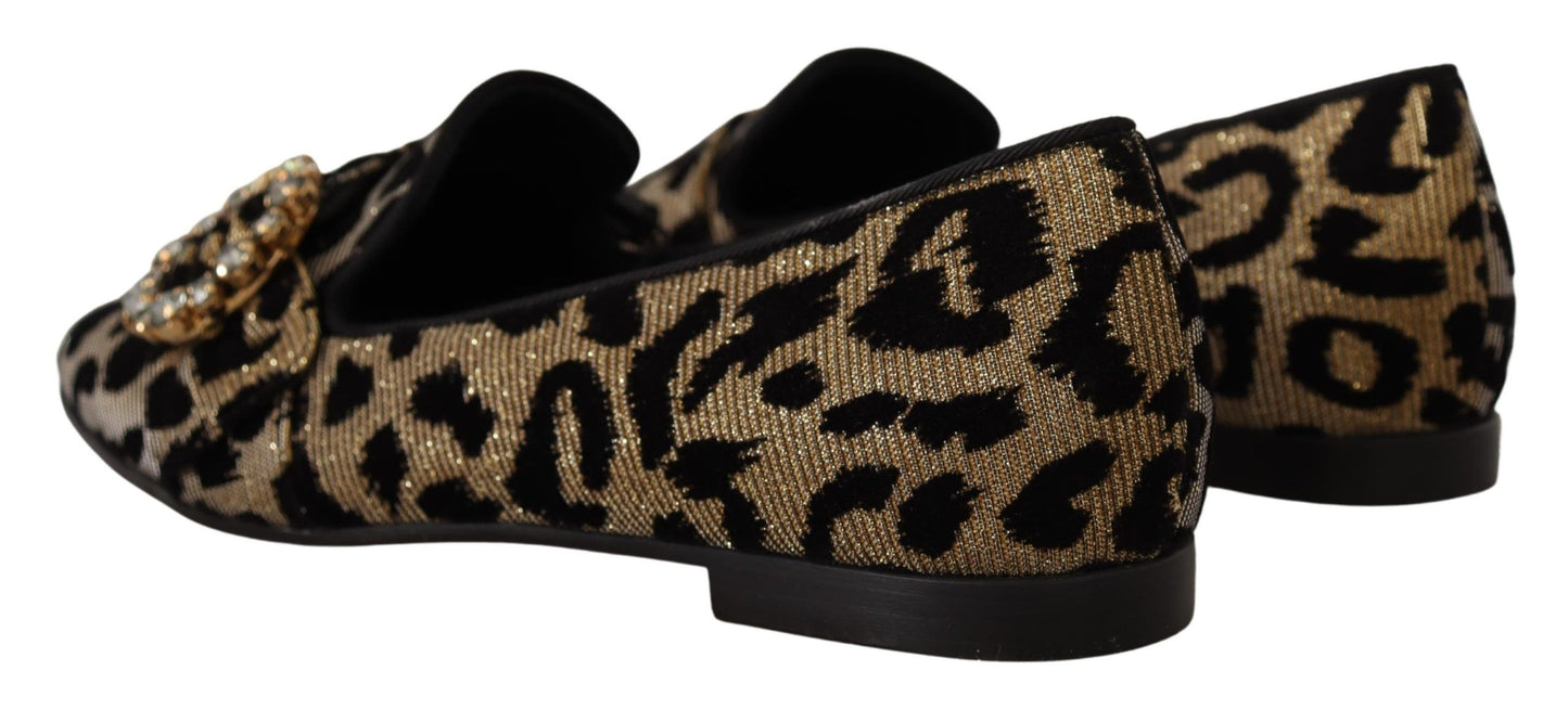 Κομψά Loafers Leopard Crystal Gem