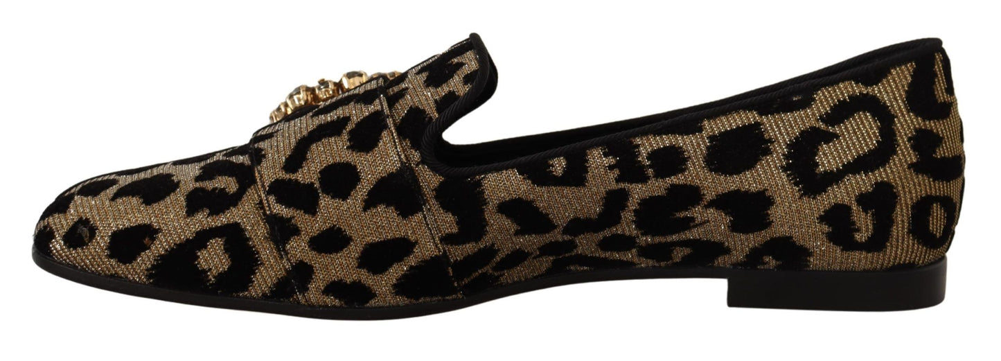 Κομψά Loafers Leopard Crystal Gem