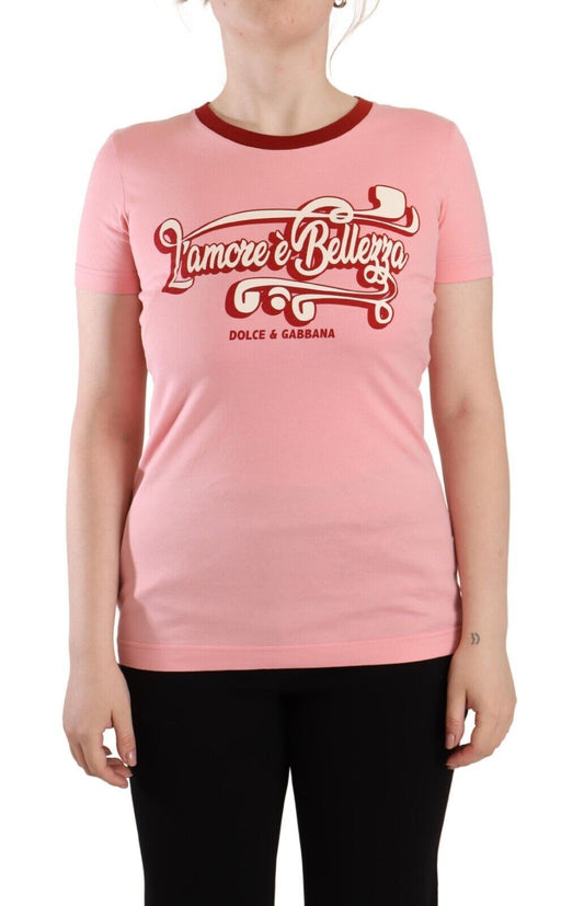 Chic Pink logo Crew Neck Tee