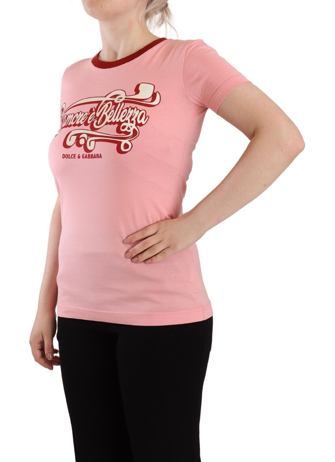 Chic Pink logo Crew Neck Tee