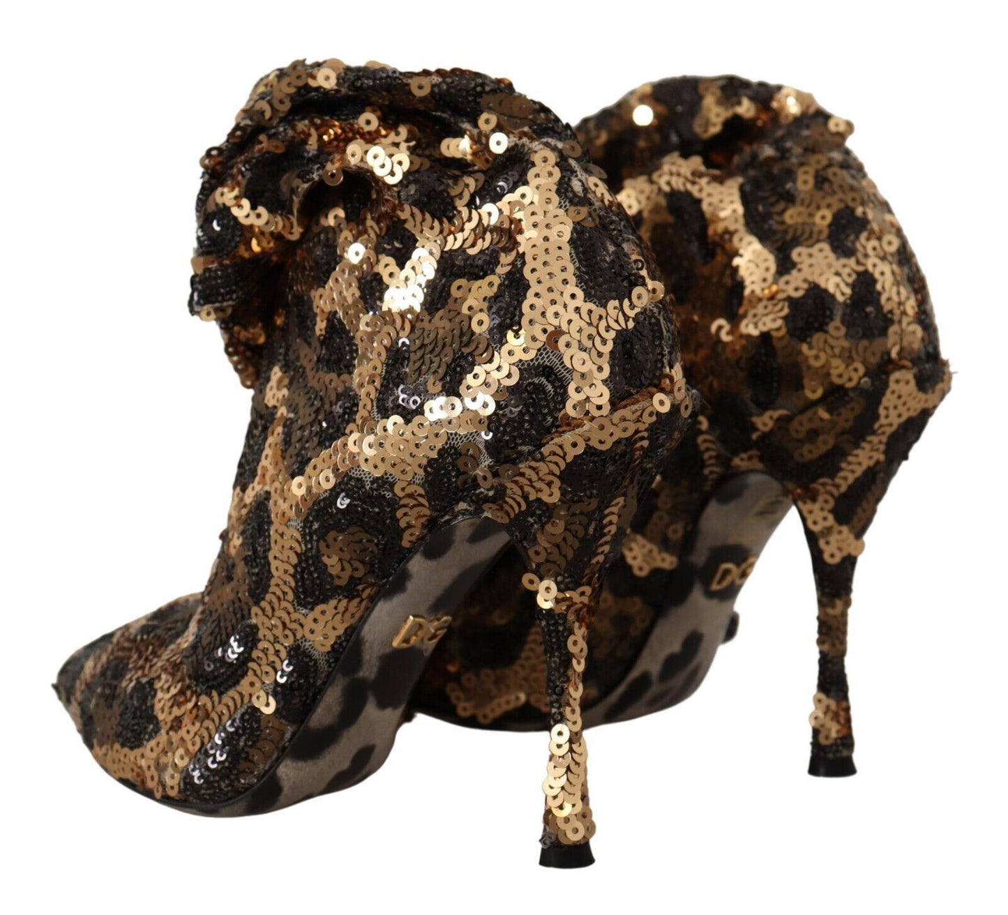 Κομψές μπότες μέχρι το γόνατο Leopard Sequin