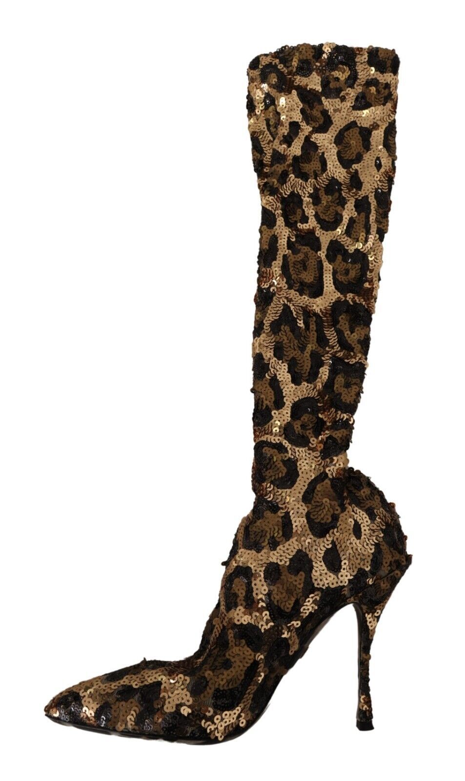 Κομψές μπότες μέχρι το γόνατο Leopard Sequin