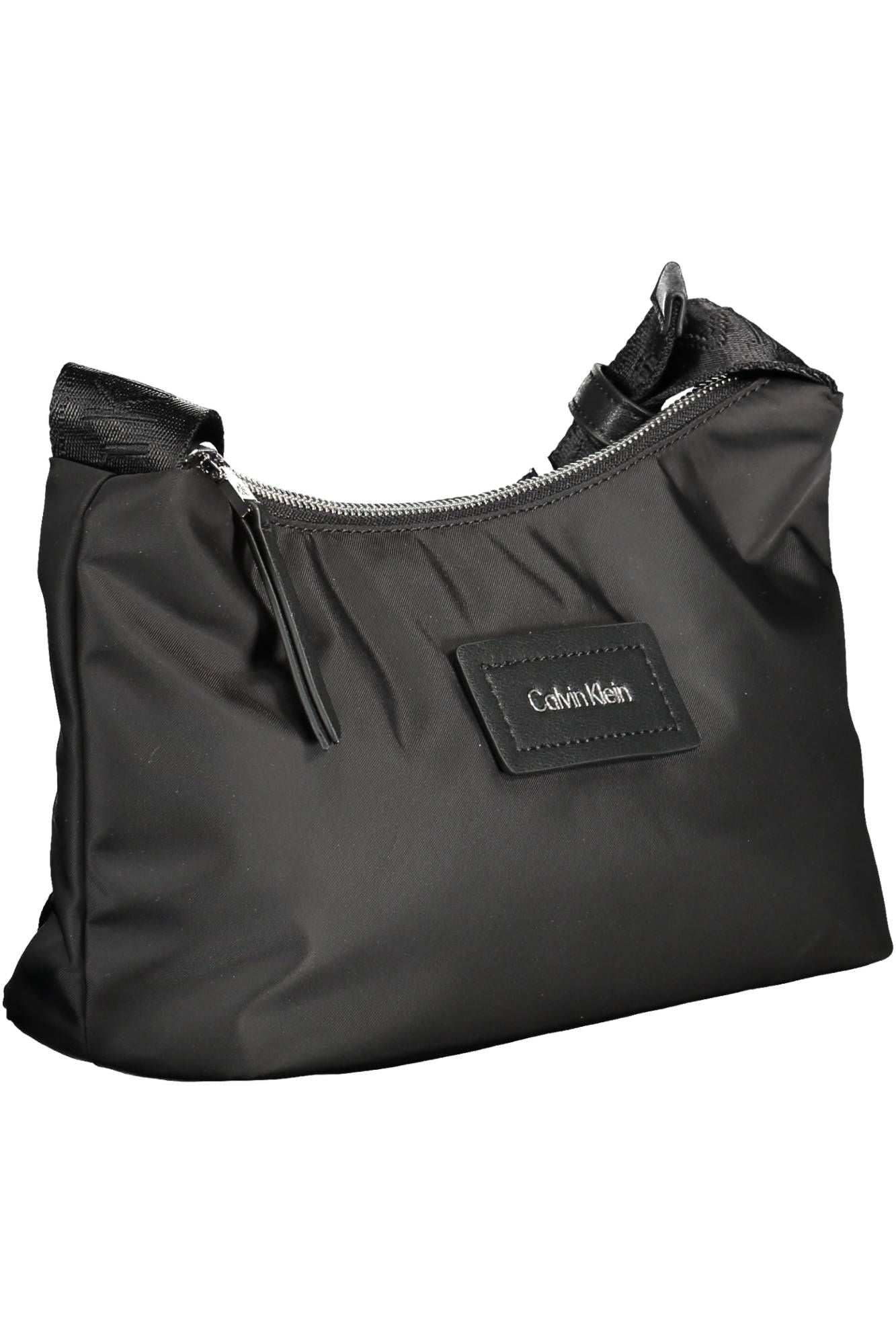 Black Polyester Women Handbag