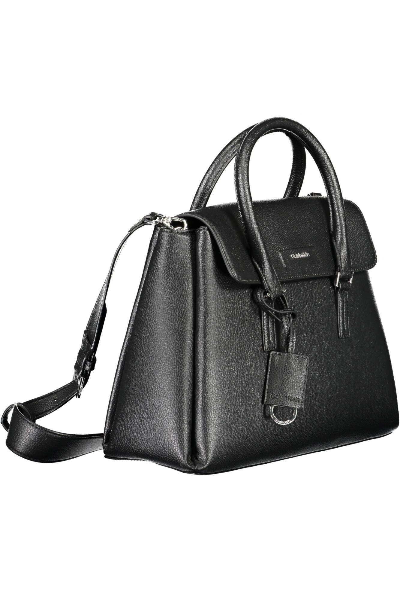 Black Polyester Women Handbag