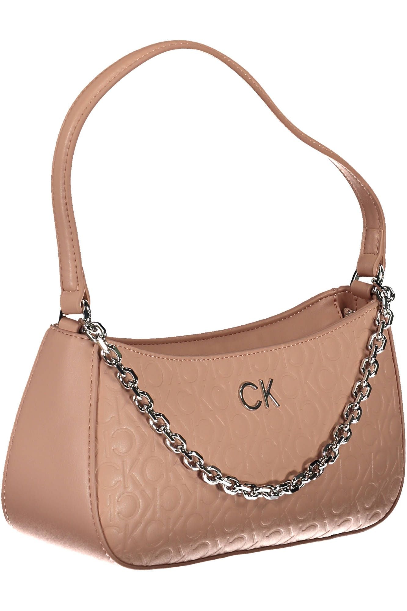 Pink Polyester Women Handbag