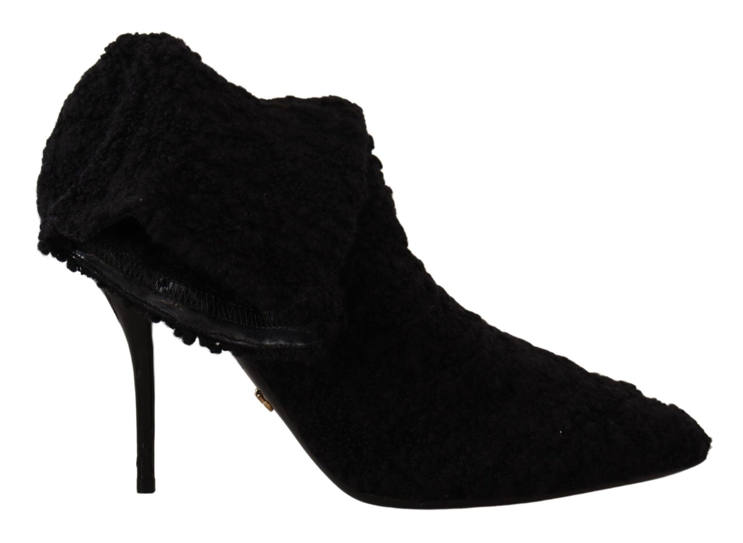 Elegant Black Mid-Calf Viscose Boots