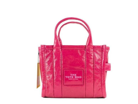 Το γυαλιστερό Crinkle Mini Tote Magenta Δερμάτινο χιαστί τσαντάκι