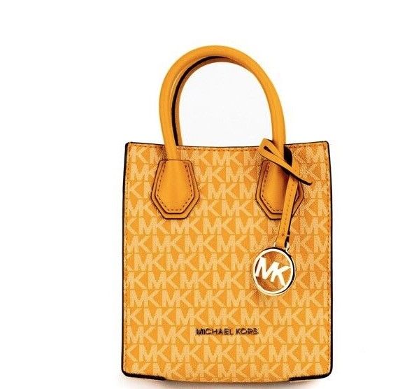 Τσάντα χιαστί χιαστών Mercer XS Honeycomb Gold Signature PVC North South Shopper