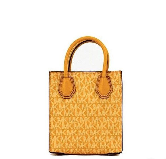 Τσάντα χιαστί χιαστών Mercer XS Honeycomb Gold Signature PVC North South Shopper