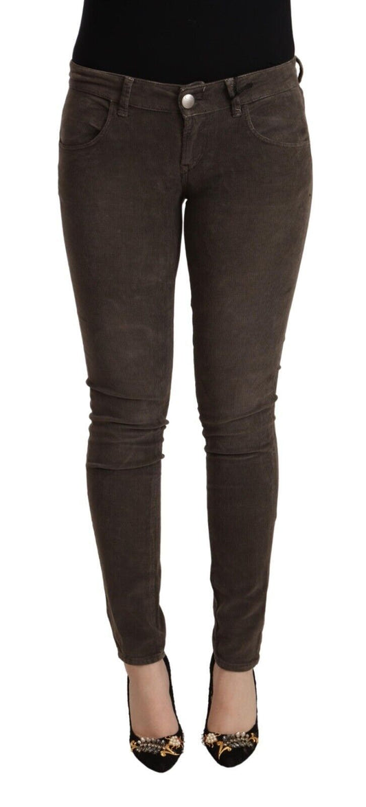 Chic Slim Fit Καφέ Skinny Jeans