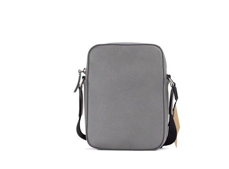 Τσάντα Thornton Small Grey ανάγλυφο λογότυπο Grainy Leather Crossbody